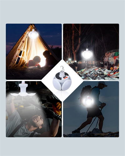 Güneş Enerjili USB Şarj Edilebilir 5 Modlu Katlanabilir LED Kamp Işığı