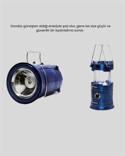 Güneş Enerjisiyle Çalışan Kamp Feneri Hafif Portatif Uzun Ömürlü