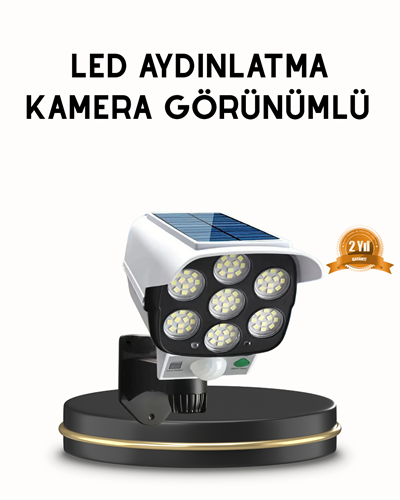Güneş Paneliyle Şarj Olan Hareket Sensörlü Dış Mekan Güvenlik Lambası Ayarlanabilir