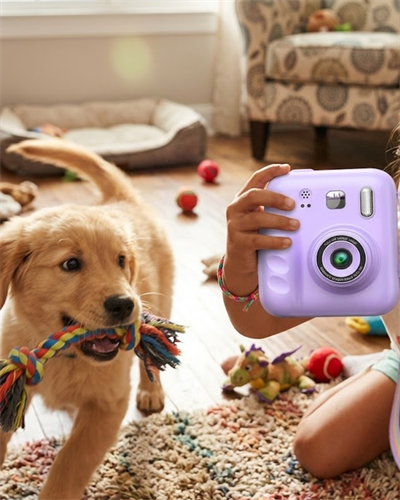 HD Ekranlı Çocuk Fotoğraf Makinesi Video Kayıt ve Baskı Kağıdı Kalem Hediyeli
