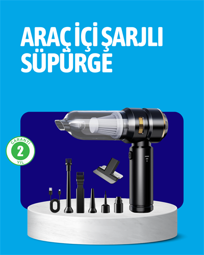 HEPA Filtreli Sessiz Çalışan Kablosuz Şarjlı Mini Süpürge