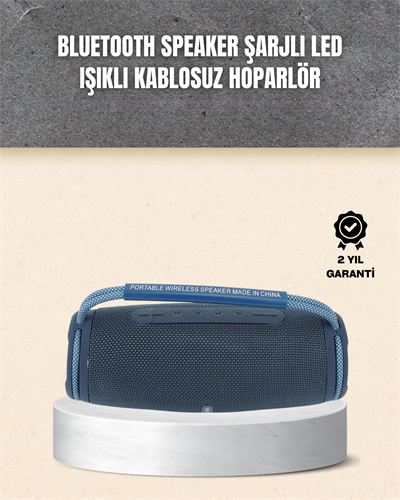 Hafif ve Dayanıklı Renkli Işıklı Taşınabilir Müzik Hoparlörü