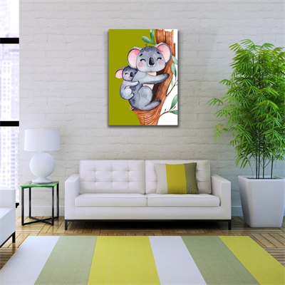 Haki ve Gri Tonlarda Okaliptus Ağacın Kuala Kanvas Tablo 50 x 70