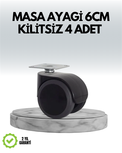 Halı ve Beton Uyumlu Kilitsiz Mobilya Tekerleği 4’lü