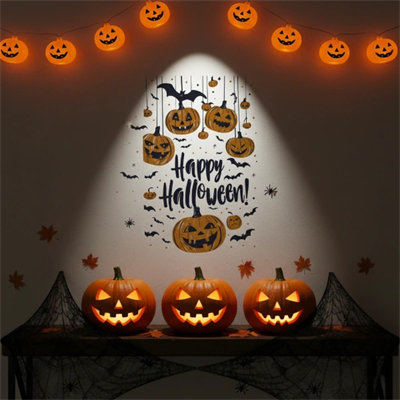 Halloween Temalı Balkabaklı Duvar Sticker Seti