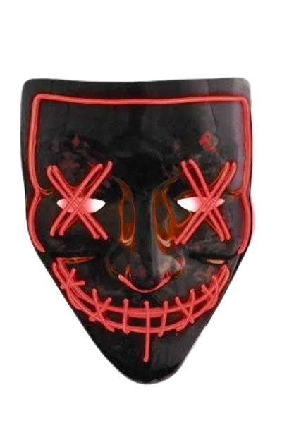 Hallowen Parti Maskesi Neon Led Işıklı Maske 3 Modlu Cadılar Bayramı Maskesi