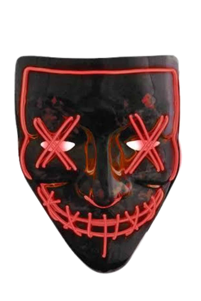 Hallowen Parti Maskesi Neon Led Işıklı Maske 3 Modlu Cadılar Bayramı Maskesi