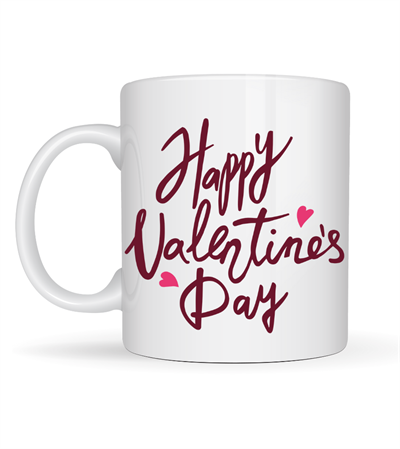 Happy Valentine’s Day Baskılı Porselen Kupa Model 2 – Sevgililer Günü Özel Tasarım