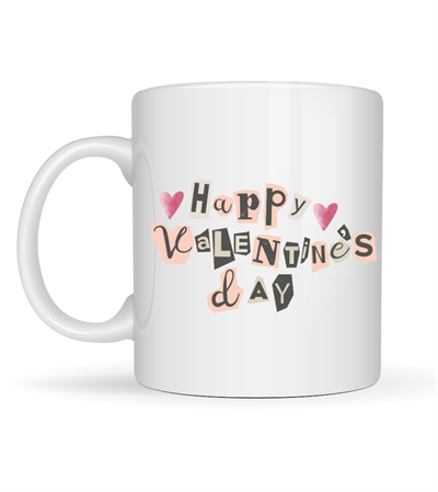 Happy Valentine’s Day Porselen Kupa – Model 1 Sevgililer Günü Hediyesi