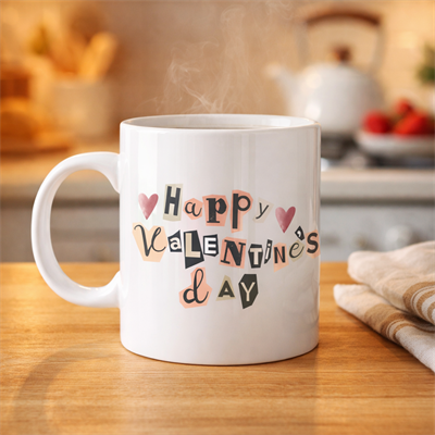 Happy Valentine’s Day Porselen Kupa – Model 1 Sevgililer Günü Hediyesi
