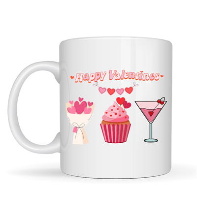 Happy Valentines Kupa – Model 6 Sevgililer Günü Özel Tasarım Porselen Kupa