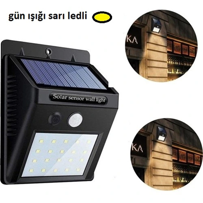 Hareket Sensörlü Güneş Enerjili Lamba 20 led
