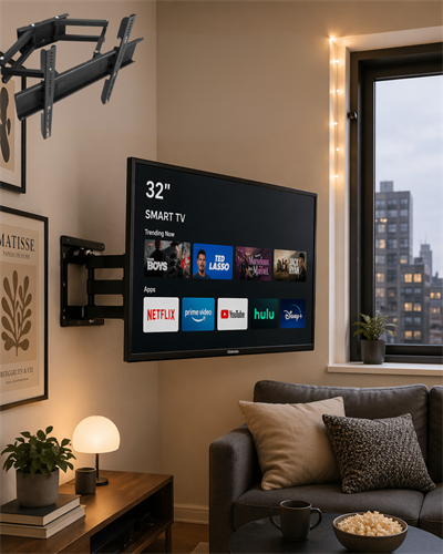 Hareketli TV Duvar Askısı 32 55 İnç Döner Eğimli Televizyon Aparatı