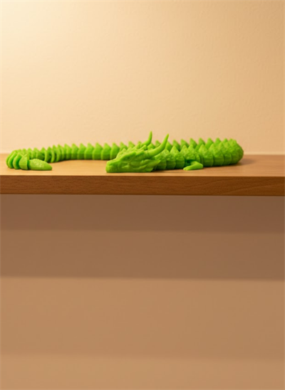 Hareketli Yeşil Ejderha Figür Uzun Gövdeli Koleksiyonluk Tasarım