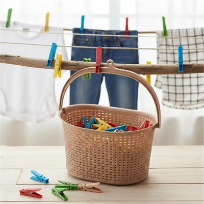 Hasır Görünümlü Mandal Sepeti