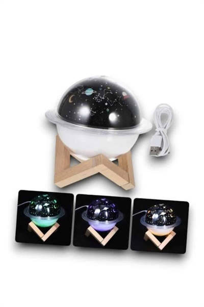 Hava Nemlendirici Led Işıklı Gece Lambası Yıldız Görünümlü Renk Değiştiren