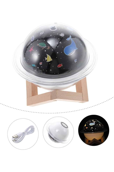 Hava Nemlendirici Led Işıklı Gece Lambası Yıldız Görünümlü Renk Değiştiren