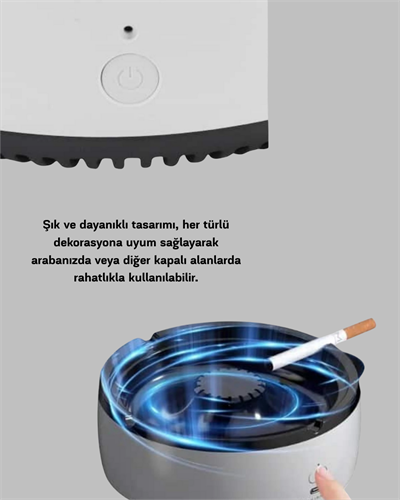 Hava Temizleyici Küllük – Sigara Dumanı Filtreli, Sessiz Çalışan, Şık Tasarım