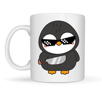 Havalı Penguen Tasarımlı Porselen Kupa MODEL 88 – Eğlenceli, Cool & Enerjik Kahve Kupası