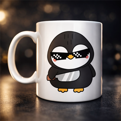 Havalı Penguen Tasarımlı Porselen Kupa MODEL 88 – Eğlenceli, Cool & Enerjik Kahve Kupası