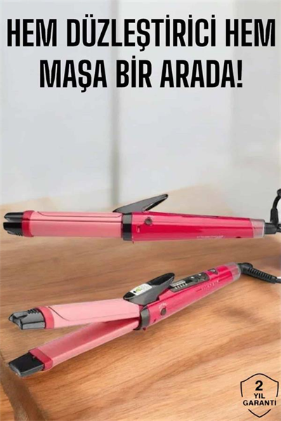 Hem Düzleştirici Hem Maşa Saç Şekillendirici