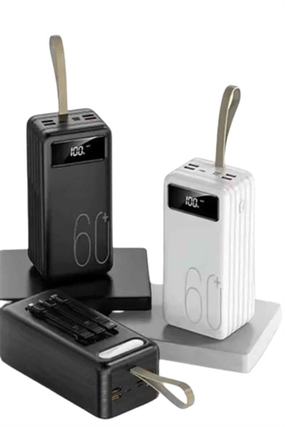 Hızlı Şarj 4 Çıkışlı Powerbank 60.000 Mah Taşınabilir Dijital Göstergeli