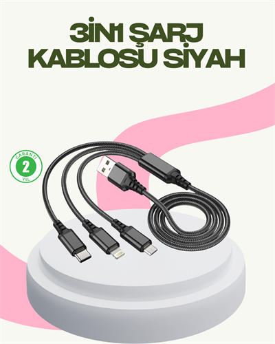 Hızlı Şarj Destekli Çoklu Şarj Kablosu – Seyahat ve Günlük Kullanım