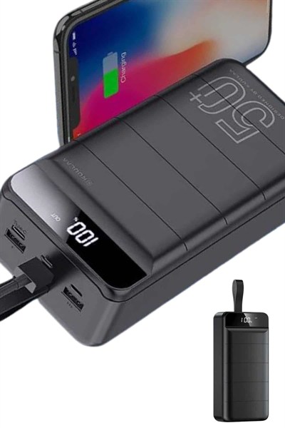 Hızlı Taşınabilir 50.000 Mah Powerbank Led Ekran Android ve İOS Uyumlu