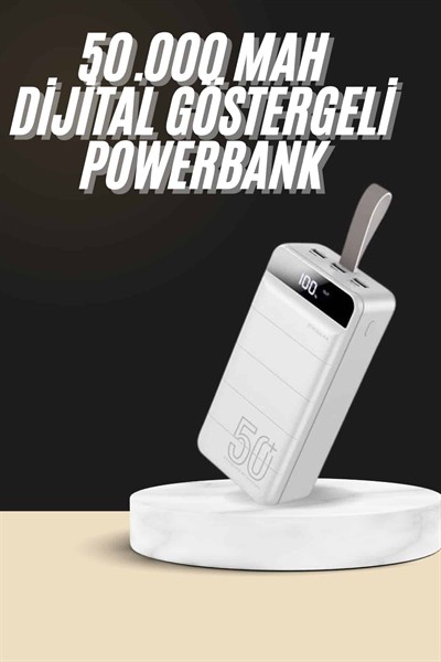 Hızlı Taşınabilir 50.000 Mah Powerbank Led Ekran Android ve İOS Uyumlu