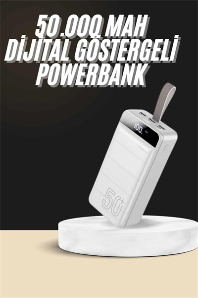 Hızlı Taşınabilir 50.000 Mah Powerbank Led Ekran Android ve İOS Uyumlu