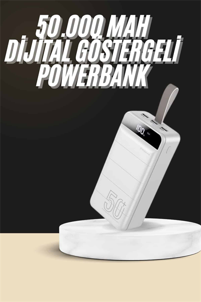 Hızlı Taşınabilir 50.000 Mah Powerbank Led Ekran Android ve İOS Uyumlu