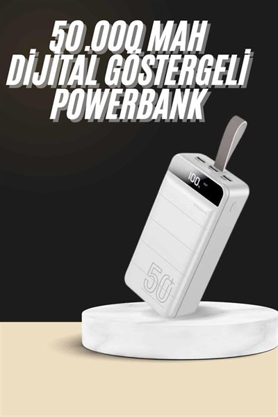Hızlı Taşınabilir 50.000 Mah Powerbank Led Ekran Android ve İOS Uyumlu