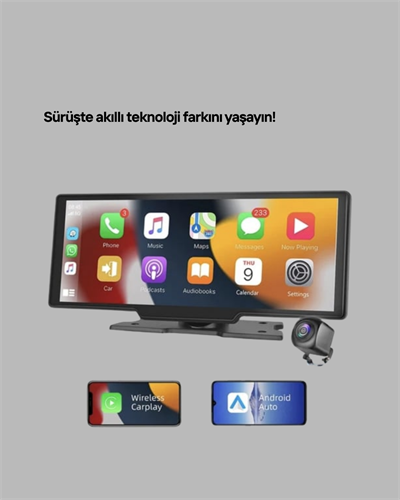 Honda Civic, Jazz, HR-V, CR-V, Nissan Qashqai, Micra, Juke,Uyumlu Kablosuz CarPlay & Android Auto Multimedya – Geri Görüş Kameralı
