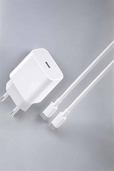 İOS Uyumlu Type-C Girişli Hızlı Şarj 15/15 Pro Max Adaptör ve Kablosu