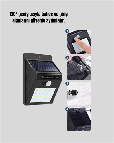IP65 Dayanıklı Solar Enerjili Dış Cephe Aydınlatma