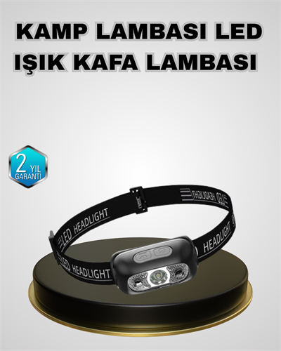 IPX5 Su Geçirmez Şarjlı LED Kafa Feneri | Hareket Sensörlü, Ayarlanabilir 60° Far