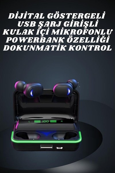İkili Bluetooth Kulaklık Dijital Göstergeli Uzun Pil Ömrü Yüksek Ses Kaliteli