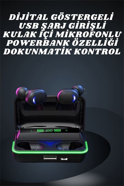 İkili Bluetooth Kulaklık Dijital Göstergeli Uzun Pil Ömrü Yüksek Ses Kaliteli