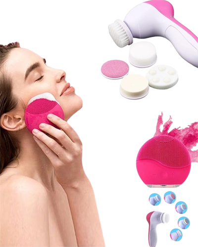 İkili Cilt Bakım Seti 5 Başlıklı Yüz Temizleme ve Masaj Aleti Canlandırıcı ve Onarıcı