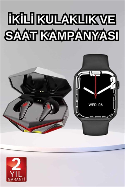 İkili Set Dev Kampanya Ucuz Kulaklık Ucuz Akıllı Saat Gürültü Önleyici Uzun Pil Ömrü