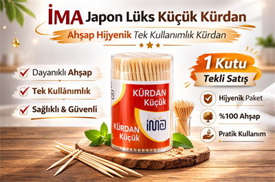 İma Japon Lüks Küçük Kürdan Ahşap Hijyenik Tek Kullanımlık Kürdan 1 Adet