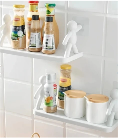 İnsan Figürlü Yapışkanlı Çok Amaçlı Duvar Rafı