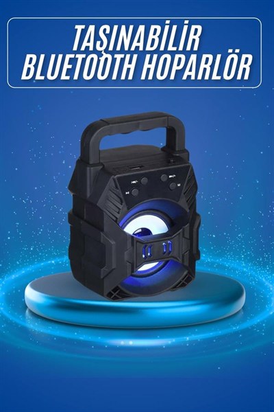 Işıklı Bluetooth Hoparlör Ses Bombası Taşınabilir Yüksek Ses Kaliteli Radyo Özelliği