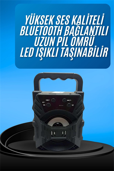 Işıklı Bluetooth Hoparlör Ses Bombası Taşınabilir Yüksek Ses Kaliteli Radyo Özelliği