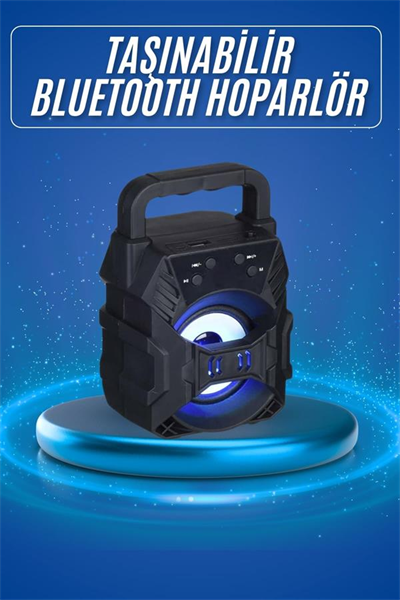 Işıklı Bluetooth Hoparlör Ses Bombası Taşınabilir Yüksek Ses Kaliteli Radyo Özelliği