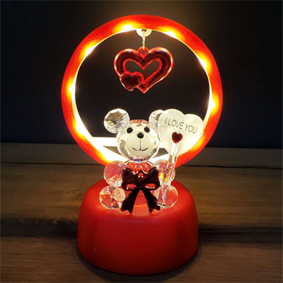 Işıklı Kırmızı I Love You Ayıcık