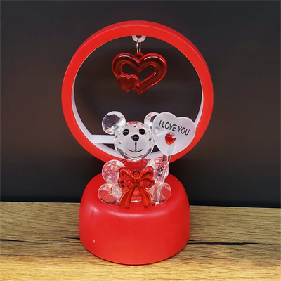 Işıklı Kırmızı I Love You Ayıcık