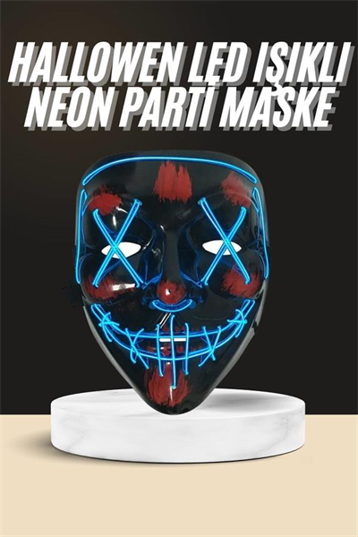 Işıklı Led Maske Parti Eğlence Maskesi Hallowen Neon Maske