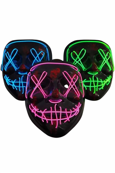 Işıklı Led Maske Parti Eğlence Maskesi Hallowen Neon Maske
