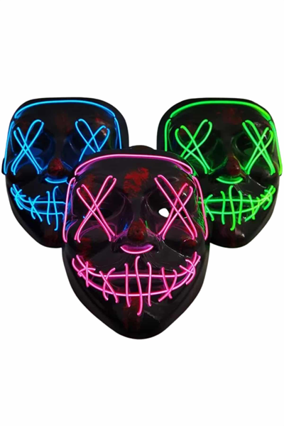 Işıklı Led Maske Parti Eğlence Maskesi Hallowen Neon Maske
